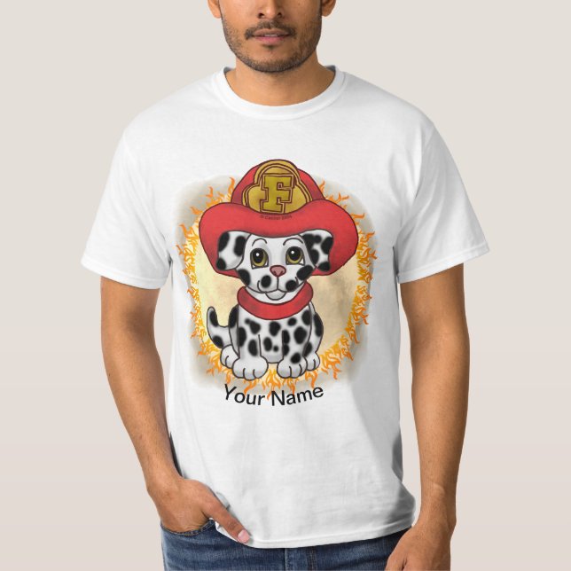 Camiseta de bombeiro cachorrinho (Frente)