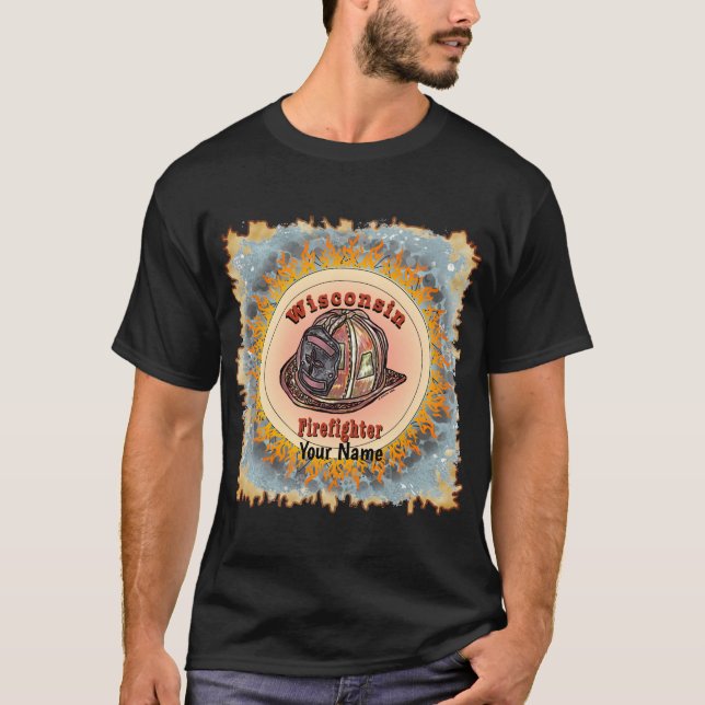 Camiseta de bombeiro de Wisconsin (Frente)