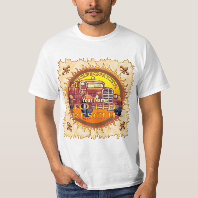 Camiseta de Bombeiro Para o Resgate (Frente)
