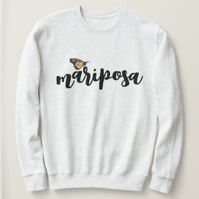 Camiseta de borboleta Mariposa Script Monarch (Frente do Design)