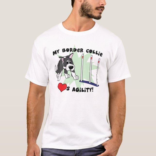 Camiseta de border collie da agilidade dos (Frente)