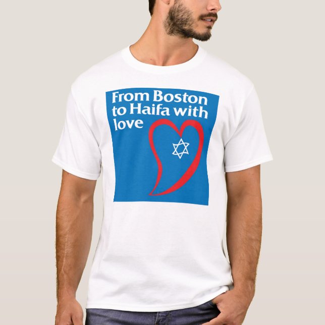 Camiseta De Boston a Haifa com amor (Frente)