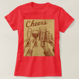 Camiseta de brinde de mulheres vermelhas Cheers