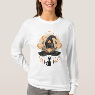 Camiseta de Bruxa do Gato Preto do Halloween