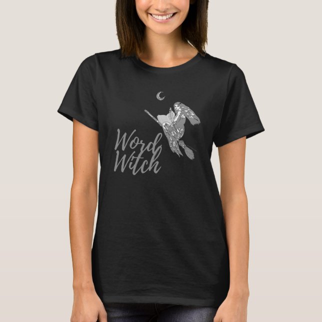 Camiseta de Bruxa do Word - Design 2 (Preto) (Frente)