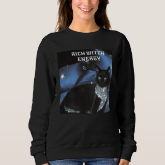 Camiseta de Bruxa Gata Preta com Energia de Bruxa