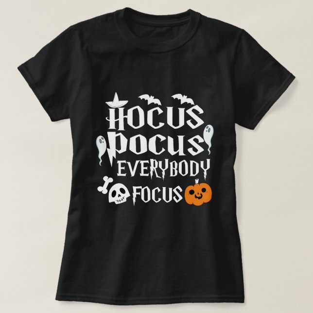 Camiseta de Bruxa Hocus Pocus Todos se Concentrem  (Frente do Design)