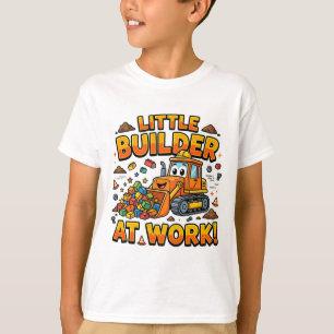 Camiseta de Bulldozer Fofo Pequeno Construtor no T