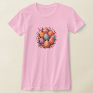 Camiseta de Buquê de Ovo de Páscoa Colorido