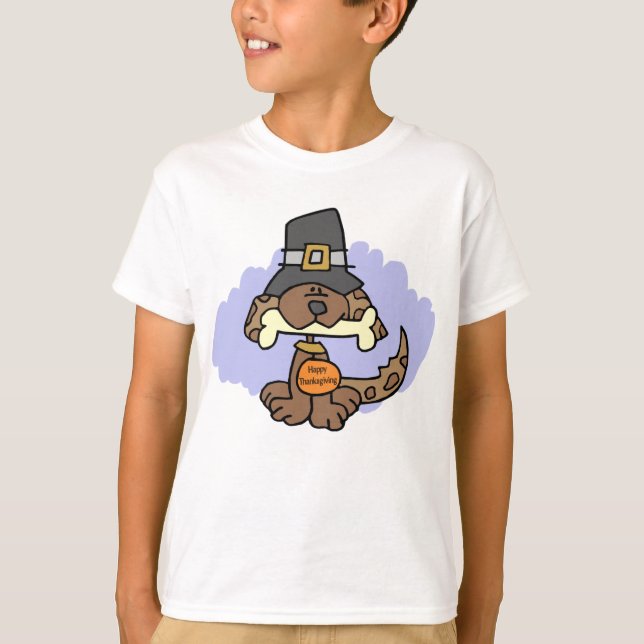 Camiseta de cachorrinho de Ação de Graças (Frente)