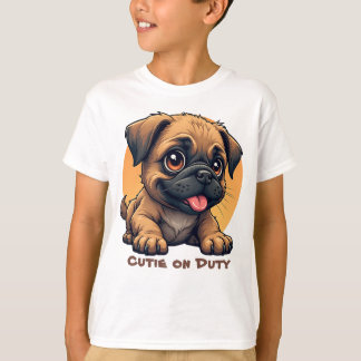 Camiseta de Cachorrinho de Desenho Fofo
