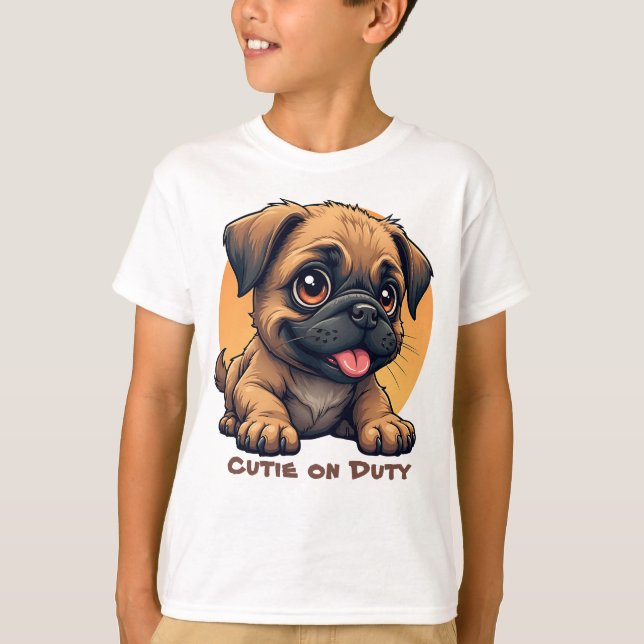 Camiseta de Cachorrinho de Desenho Fofo (Frente)