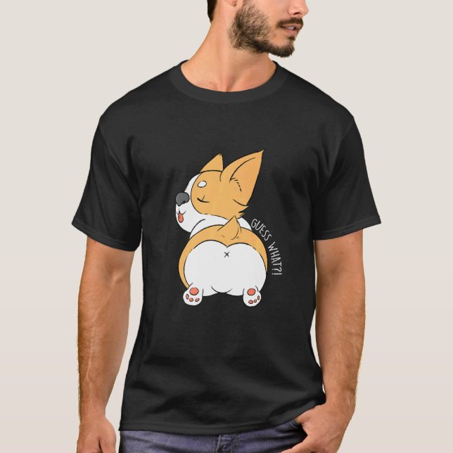 Camiseta de Cachorro Corgi Bunda Fofa (Frente)
