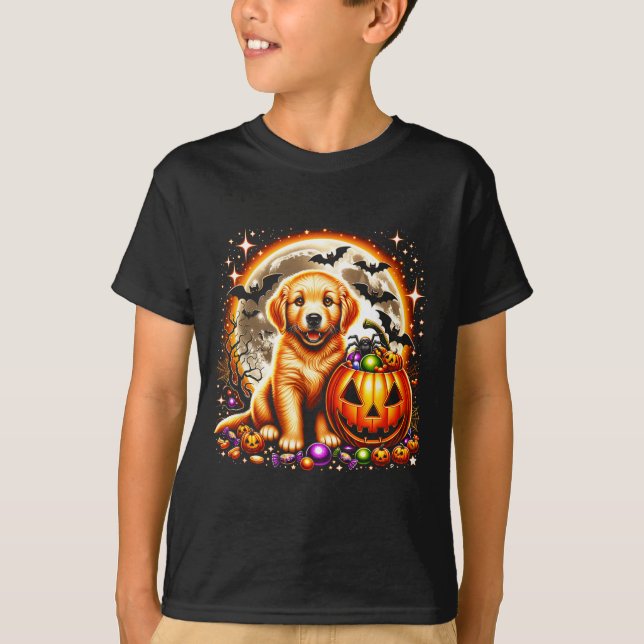 Camiseta de Cachorro de Halloween6 (Frente)