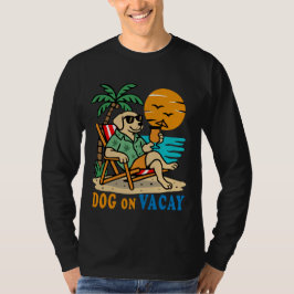 Camiseta de Cachorro Engraçado de Férias | Verão F