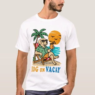 Camiseta de Cachorro Engraçado de Férias   Verão F