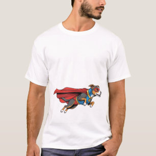 Camiseta de Cachorro Fofo com Fantasia de Herói