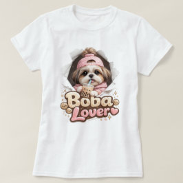 Camiseta de Cachorro Fofo Kawaii Shih Tzu Amante d