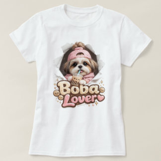 Camiseta de Cachorro Fofo Kawaii Shih Tzu Amante d