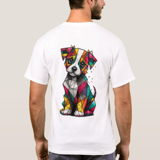 Camiseta de Cachorro Geométrico Colorido – Arte Mo