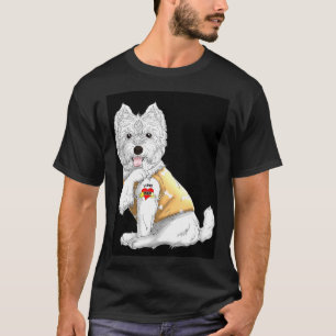 Camiseta de Cachorro Tatuagem Westie Eu Amo Mãe Di