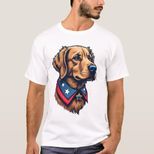 Camiseta de Cachorro Vintage com Mascote Retriever