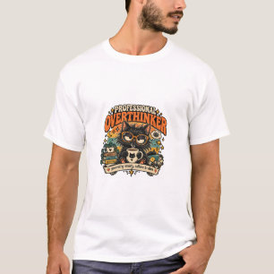 Camiseta de Café de Gato Preto Pensador Profission