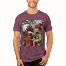 Camiseta de caixa de correio de Natal, inverno fes