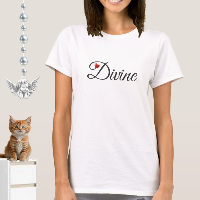Camiseta de caligrafia coração divino (Criador carregado)