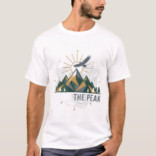 Camiseta de caminhada na montanha Além do Pico