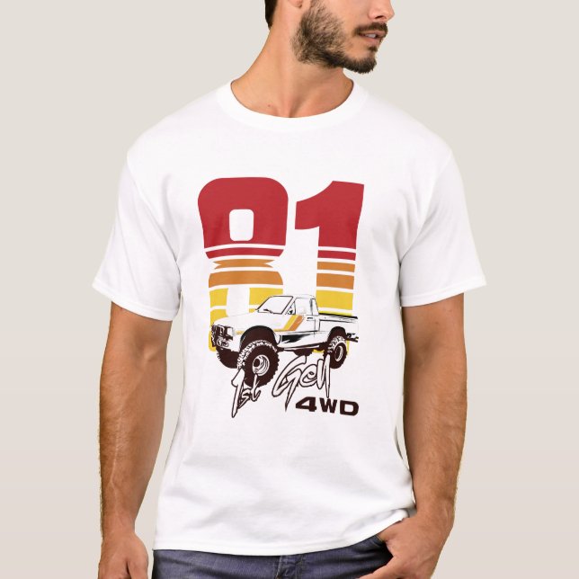 Camiseta de Caminhão 4WD Toyota 1981 rua Gen 1981 (Frente)