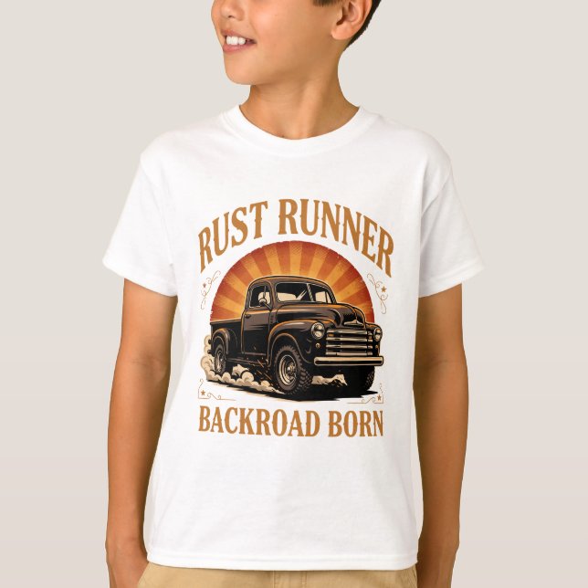 Camiseta de Caminhão Antigo Rust Runner (Frente)
