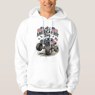 Camiseta de Caminhão Monstro Patriótico Menino Ame