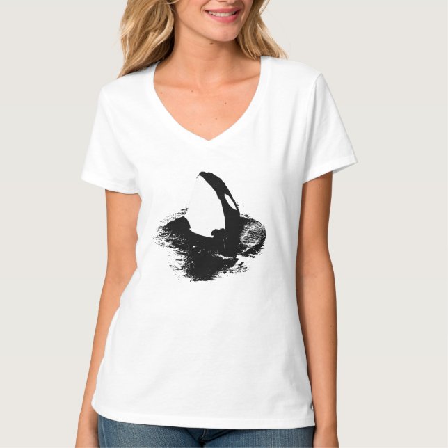Camiseta De "camisa da baleia assassino" da orca - branco (Frente)