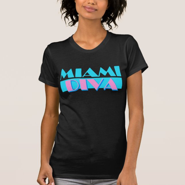 Camiseta De "camisa da diva Miami" (Frente)