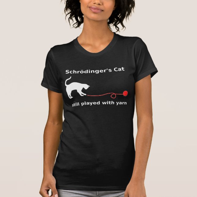 Camiseta De "camisa do gato Schrödinger" (escura) (Frente)