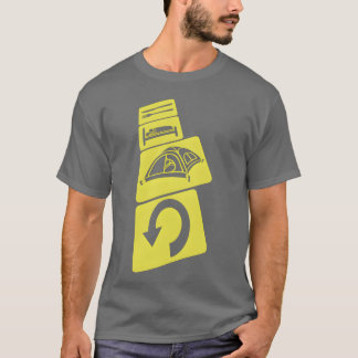 Camiseta de camping diária repetida menino