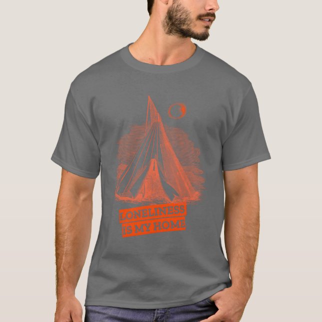 Camiseta de camping feminina (Frente)