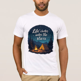 Camiseta de Camping Life’s Better Under the Stars
