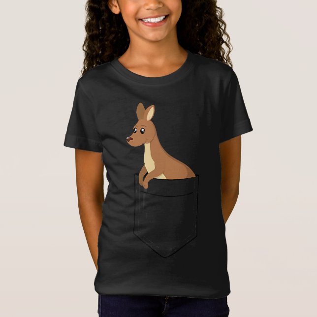 camiseta de canguru pequeno joey em uma camiseta d (Frente)