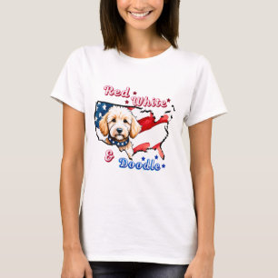 Camiseta de cão de Doodle Patriótica
