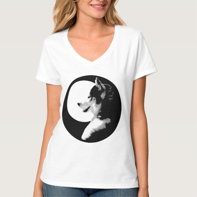 Camiseta de cão de Rouco de camisa Malamute Rouco  (Frente)