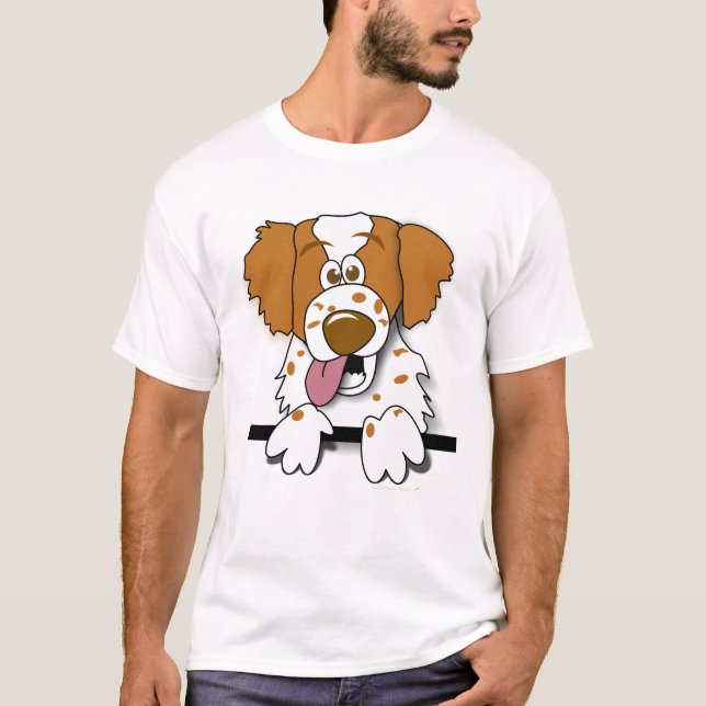 Camiseta de cão dos desenhos animados do Spaniel (Frente)