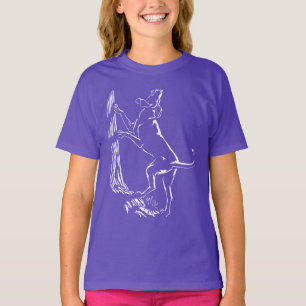 Camiseta de cão orgânica da caça da menina do