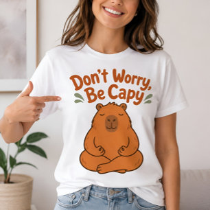 Camiseta de Capivara Fofa 'Não se Preocupe, Seja C