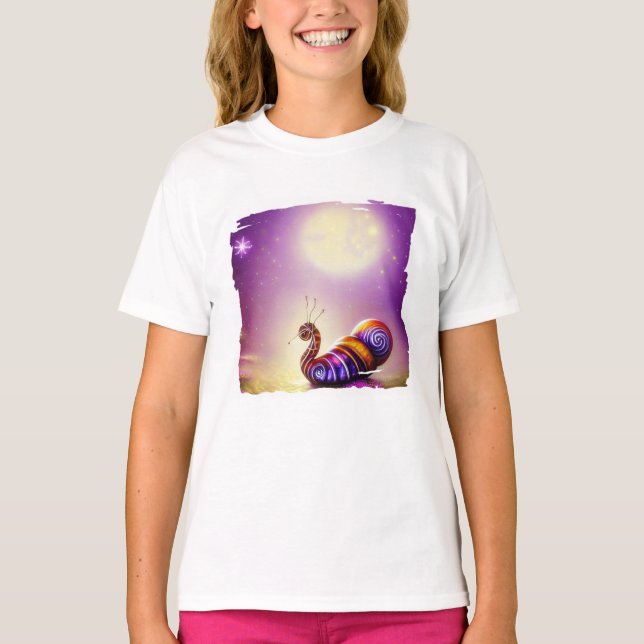Camiseta de caracol e lua (Frente)