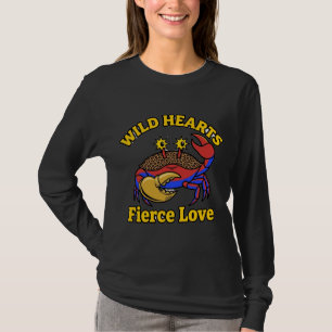 Camiseta de Caranguejo do Amor Feroz Corações Selv