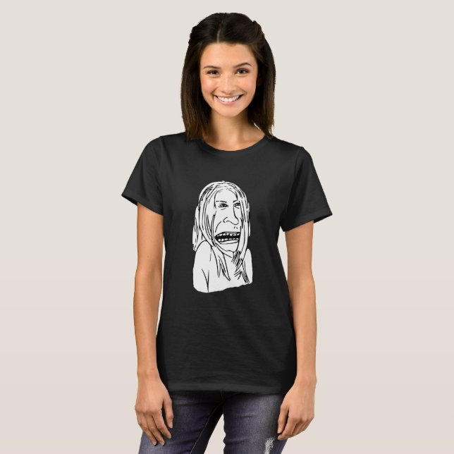 Camiseta de Caricatura de Esboço Expressivo Engraç (Frente Completa)