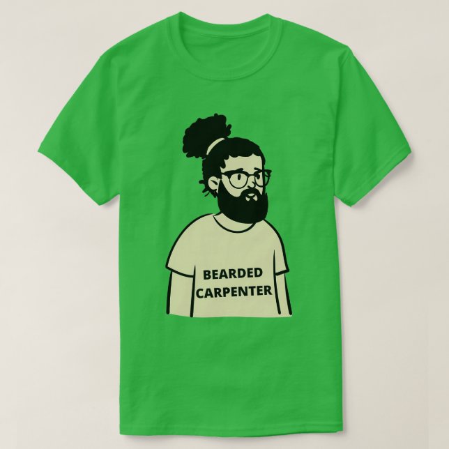 Camiseta de carpinteiro barbudo-carpinteiro com suporte (Frente do Design)