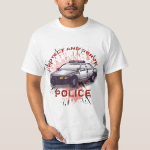 Camiseta de carro da polícia